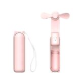 3 IN 1 Hand Fan, Portable USB Rechargeable Small Pocket Fan, Battery with Power Bank, Flashlight Feature for Women, Travel, Outdoor - Image 2