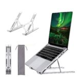 7-Angle Adjustable Aluminum Ergonomic Foldable Portable Laptop/Desktop Stand | Tabletop Riser Holder Compatible with MacBook, HP, Dell, Lenovo & All Notebooks (Grey) - Image 2