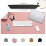 AROPANA Anti-Slip Extended Mouse Pad | PU Vegan Leather Desk Mat | Large Computer Desk Protector Pad with Suede Base for Keyboard, Laptop, Office & Home (90x45 cm, Pink) - Image 2