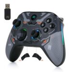 ARcNet Wireless Gaming Controller for PC, Windows 10/11, PS3, Android & IOS | A-170 Gamepad with Hall Effect Joysticks & Triggers, RGB Lighting, Dual Vibration, & Turbo Function (Black) - Image 2