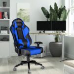 ASE GAMING Modern Series Ergonomic Gaming Chair Premium PU Leather, Adjustable Neck & Lumbar Pillow, 180 Degree Recline with Black Metal Base (Blue) - Image 2