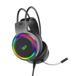 AULA S608 Wired Gaming Headset | RGB Lighting Effect with Stereo Sound |RGB Gaming Headphones | Closed Earmuffs Gaming Headphone with Adjustable Mic (Black) - Image 2