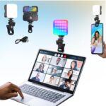 AY-83 Pocket LED Light | Bi-Color & RGB| Rechargeable Mini LED Lighting|Selfie with Three Cold Shoe Mount | 360 Clamp | Mobile/Tablet/Laptop/Desk |for Online Meeting, Photography & Videography - Image 2
