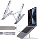 Adjustable Aluminum Laptop Computer Stand Tablet Stand, Ergonomic Foldable Portable Desktop Holder For Macbook Air Pro, Dell, Hp, Lenovo And More (10-15.6 ) Laptop Stand Tabletop - Image 2