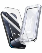 Affix 2 Pack for iPhone 15 Pro Full Coverage Tempered Glass, Screen Protector Guard with Easy Fix Installation Tool, 9H Hardness Shatterproof, HD Clear Scratch Resistant - Image 2