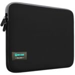 AirCase Neoprene Laptop Sleeve Case Cover for 15.6 Inch MacBook, Dell, HP, Lenovo, More| Water-Resistant, Shockproof Padding, Scratch-Proof| Slim Fit, Wrinkle Free, TSA Security Friendly (Black-Grey) - Image 2