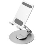 Aluminum 360 Rotatable Phone/Tablet Stand (Under 10inch) - MVPmini | Adjustable, Sturdy, and Versatile | Universal Compatibility | Hands-Free Viewing (Metallic Silver) - Image 2