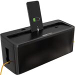 Amazon Basics Cable Management Box with Phone Stand | Cord Organizer Hides Extension Board, Power Strips, Surge Protector, Cords, Wire, Router | TV Cord Box for Desktop, Floor, Home, Office | Black - Image 2