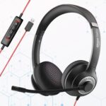 Amazon Basics Pro Series Wired USB On Ear Headset with Mic | 40 mm Driver | Computer/PC or Laptop Headphone | Noise Cancellation Microphone | in-line Control for Home, Office, Teams or Zoom, Black - Image 2