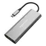 Amazon Basics USB-C Hub Dock 9-in-1 Aluminium Type-C Adapter with 4K HDMI, Ethernet 1000mbps Port, 3 USB 3.0, USB-C Power Delivery, 3.5mm Audio only, TF/SD Card Reader, Mac & Windows USB-C Devices - Image 2