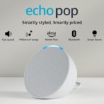 Amazon Echo Pop| Smart speaker with Alexa and Bluetooth| Full sound, balanced bass, crisp vocals| White - Image 2