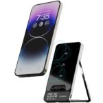 Ambrane 15W Wireless Charger with Stand | Fast Charging Pad with Digital Display & Alarm for iPhone 14/13/12, Galaxy S23/S22/S21, AirPods with Attached Cable, Phone Holder (Powerpod Pro, Black) - Image 2