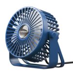 Ambrane USB Desk Fan, 360° Rotatable Portable Mini Fan | 3 Cooling Modes, Noiseless comfort | Strong Airflow Table Fan for Home, Office, Car, Travel | USB Powered via Laptop/Charger/Power Bank – Blue - Image 2