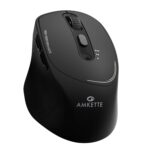 Amkette Hush Pro Epic Rechargeable Wireless Mouse/Bluetooth Mouse | 3 Device Connectivity (2xBT&2.4G)| 2400 DPI |Silent Switches| Premium Ergonomic Design Type C Charging | Black - Image 2
