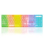 Ant Esports MK1720 Pro Wired Transparent Gaming Keyboard | 104 Keys Membrane Keyboard | Black & White Keycaps | Rainbow LED Backlight | USB Plug & Play |10M Click Lifespan for PC, Laptop, Mac* & Linux - Image 2