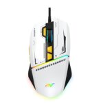 Ant Ghost 50 RGB Gaming Mouse with12800 DPI Wired Optical Gamer Mouse with 8 Programmable Buttons & Software Support DIY Key Binding Fast Fire Button 1KHz Polling Rate – White - Image 2