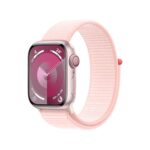 Apple Watch Series 9 [GPS + Cellular 41mm] Smartwatch with Pink Aluminum Case with Light Pink Sport Loop One Size. Fitness Tracker, Blood Oxygen & ECG Apps, Always-On Retina Display, Water Resistant - Image 2