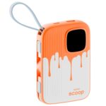 Armor Scoop Power Bank 10000mAh Fast Charging 22.5W | 2 Built-in Cables | 2 Output Ports | Type C Input & Output | Supports Android, Apple, Tablets, Earbuds, Watch | 5 Layer Protection (Orange Burst) - Image 2