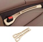 AutoBizarre 2 in 1 Car Gap Cushion Center Console Gap Filler Seat Pad Seat Side Cushion Organizer with Mobile Holder & Card/Key Holder For all Cars - Set of 2 pcs (Beige) - Image 2