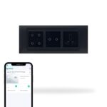 Aziot 6 Module Switch Board Plate | Smart 4 Touch, 2 Touch SW & Socket (Glass Finish) | WiFi+BLE | Google, Alexa & Siri (Black) - Image 2