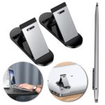 BKN 2pcs Alloy Mini Foldable Laptop Stand, Portable Computer Keyboard Riser with 6 Adjustable Angles, Self-Adhesive Invisible for All Type Laptops & Notebook Stand and Keyboard Lift for Desk (Black) - Image 2