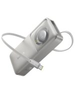 Baseus Free2Pull 10000mAh 30W Portable Power Bank – Built-in Retractable USB-C Cable, Digital Display, PD Fast Charging – Lunar Gray - Image 2