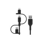 Belkin Universal Cable (3-in-1 USB-C, Lightning, Micro-USB Charging Cable) Charge Smartphones, Tablets, Power Banks and More 3.3ft/1m, Black - Image 2