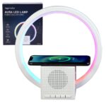 Bigsmall Aura Lamp: Wireless Charger, Smart Bluetooth Speaker Ambient Lighting, Bedside Night Light & Sound Machine – Stylish Desk Lamp & Home Decor for Bedroom & Living Space (BT258) 6-Month Warranty - Image 2