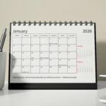 Black Wiro January 2026 to December 2026 Desk Calendar with Motivational Quotes | A5 Black and White Table Calendar | 170 GSM - Image 2