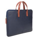 BonKaso Slimline Laptop Sleeve for 14 Inch Laptop | PVC Foam Leather Water Resistant Padded Laptop Cover | Slim Lightweight Laptop Sleeve for Office Travel Men Women - Blue - Image 2