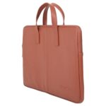 BonKaso Slimline Laptop Sleeve for 14 Inch Laptop | PVC Foam Leather Water Resistant Padded Laptop Cover | Slim Lightweight Laptop Sleeve for Office Travel Men Women - Tan - Image 2
