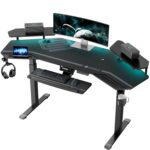 CASINO KART Aero 72" Gaming Table | Electric Height Adjustable Desk with Dual Motor | RGB LED Lighting, Large Ergonomic Desktop, Cable Management, Sturdy Steel Frame for Gaming & Workstation Setup - Image 2