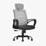 CELLBELL Desire C104 Mesh High Back Ergonomic Office Chair - Adjustable Seat Height, Sturdy Metal Base, Revolving Study & Computer Chair for Work from Home, Grey - Image 2