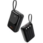 Callmate 10000mAh Flashlight Power Bank, 23W Fast Charging | Buit in Cables | 5 Output Ports and 3 Input | Digital Display (23 W, Power Delivery 3.0) (Black, Lithium Polymer) - Image 2