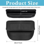 Car Organizer Car Seat Pocket Automobiles Organizer For Console PU Leather Front Seats Side Seam Car Accessories Interior Organizer Console Car Organizer For Phone, Glasses, Keys, Cards,Black - Image 2