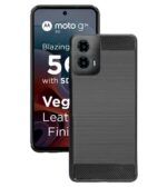 Carbon Fiber Hybrid Armor TPU Back Case Cover Compatible with Moto G34 5G/Motorola G34 5G -Black - Image 2