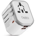 Ceptics 4 in 1 Universal Travel Adapter with Type C - Universal Plug Socket, USB QC 3.0-20W USB-C International Travel Adapter with Lifetime Limited Warranty, Worldwide Travel Adapter, White - Image 2