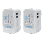 Ceptics Universal Travel Adapter, International All in One Travel Adapter, Universal Travel Accessories with 2xUSB 2.4A, Travel Charger, International Travel Adapter – 2 Pack - Image 2