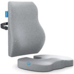Coccyx Seat Cushion & Back Support Cushion for Office Chair Combo – Memory Foam Chair Pad & Lumbar Support for Tailbone, Sciatica & Back Pain Relief, Office, Car & Home Use (Grey) - Image 2
