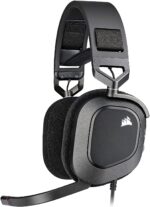 Corsair HS80 RGB Wired USB Premium Gaming On Ear Headphones with Dolby Audio 7.1 Surround Sound (Broadcast-Grade Omni-Directional Microphone, Memory Foam Earpads, High-Fidelity Sound) (Carbon) - Image 2