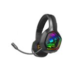 Cosmic Byte Immortal 2.4Ghz Wireless + Bluetooth + Wired Headphone, 20ms Latency, 40Hrs Battery Life, 50mm Driver, RGB LED, Fabric Cushions, Detachable ENC Microphone (Black) - Image 2