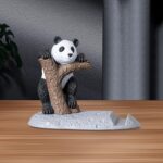 Cute Panda Mobile Stand Showpiece for Home Décor Idols for Office Desk Table, Creative Phone Stand Holder Tabletop Statue for Gift Gifting Items Birthday Decoration (Cute Panda), Space - Image 2