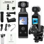 DIVINE Pocket 2 - Handheld 4K Action Camera with 1.3" CMOS Sensor, SD Card Slot, Waterproof Case, Motorcycle Mount (DDC-79) - Image 2