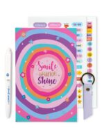 DOODLE A5 Planner Kit - Start Anytime of the Year Planner | 216 Pages, 12 Months | 16 Activity Pages | 1 Pen | 1 Keychain | 180+ Stickers | 4 Notecards | 4 Quote Cards | Gift Set (Joyful Sparkle) - Image 2