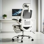 DROGO Ergonex Ergonomic Office Chair for Work from Home with Mesh, Armrest, 2D Headrest & Lumbar Support | Computer Chair for Study | Gaming Chair with Footrest & Heavy Metal Base (White/Black) - Image 2