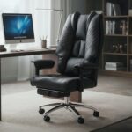DROGO Leather Monarch Pro Ergonomic Office Chair for Work from Home 400LBS,Computer Chair for Study with High Back,Cushion Seat,Armrest,Head&Lumbar Support,Gaming Chair with Footrest & Recline (Black) - Image 2