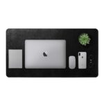 DailyObjects Large Premium Vegan Leather Desk Mat |Anti-Skid|Anti-Slip|85*45cm|Reversible Desk spread Turf Desk/Laptop Mat for Work from Home/Office/Gaming-Extended mouse pad & keyboard desk pad-Black - Image 2