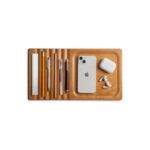 DailyObjects Striate Wooden Tray for Storage Organizer | Designed for Laptops, Tablets, Stationery and Mobile Phones | HeavyDuty Portable Compatible with Desk/Table - Image 2