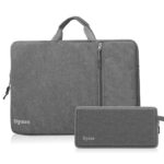 Dyazo 15.6 Inch Laptop Sleeve with Charger Pouch | Front Pocket with Handle Water Resistant Sleeve Case | Compatible for MacBook, HP, Dell, Acer, Asus, Microsoft, Samsung and Other Notebooks (Grey) - Image 2