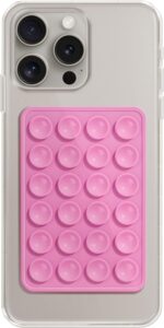 EDNITA Suction Phone Case, Phone Suction Sticker, Silicone Suction Phone Case for Hands-Free Mobile Accessory Holder Grip, Video Phone Accessory Compatible Mirror, Shower-(Pink) - Image 2